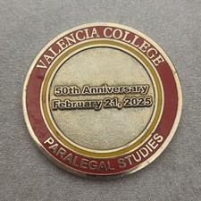 Valencia College Paralegal Studies 50th Anniversary Challenge Coin picture
