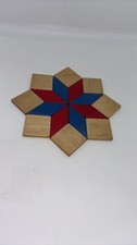 Vintage Hand-Painted Wooden Star Trivet picture