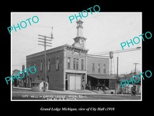 Grand Ledge Michigan View Of City Hall c1910 Large Historic Old Photo picture