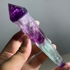 136g Natural Watermelon Red Fluorite Scepter Quartz Crystal Point Healing picture