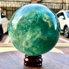 6.67LB Natural Green Fluorite Qi Polished Healing Crystal Ball picture
