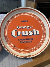 Antique 1947 Orange Crush Beverage Tray 12 In. Dia/ Made In USA picture