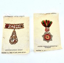 Lot Of 2 Antique Piccadilly Little Cigars Tobacco Silks Italy Turkey Factory 649 picture