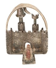 RP 1993 Sterling Silver Fantasy Castle Scene Sculpture Wizard Monk 56g picture
