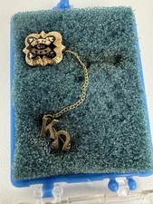 Vintage 1983 Phi Mu Sorority 10K Gold Badge Pin Kappa Omega Chapter Guard picture