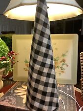 Obelisk~Black & White Buffalo Plaid~Fabric~Lighted w/Sm White Lights~19.75”H~❤️~ picture