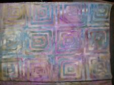 Vintage Geometric Concentric Squares BATIK Cotton Quilt Fabric Pastel Purple  picture
