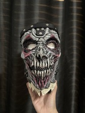 Fanged jester Slipknot Style Mask Leather Straps Latex picture