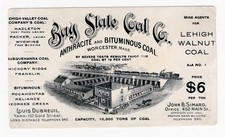 1910 Bay State Coal Co Trade Card Worcester MA Industrial Train Wagon picture