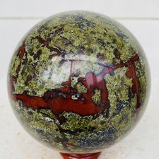 Natural dragon blood stone quartz sphere crystal ball reiki healing 1620g picture