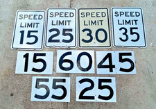 9 (NINE)  | Lot | Authentic Retired SPEED LIMIT Sign | MPH Highway | 18