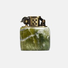 Jade Kerosene Lighter Zippo Vintage Antique Brass picture
