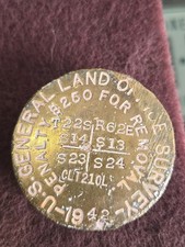 1942 US General Land Office Survey Marker Brass USFS BLM picture