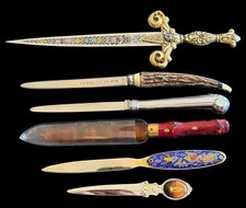 VINTAGE LOT OF LETTER OPENERS COLLECTABLE RARE MIXED MEDIA picture