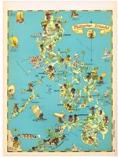 ORIGINAL GAY GEOGRAPHY RUTH TAYLOR VINTAGE PICTORIAL MAP PHILIPPINE ISLANDS 1935 picture