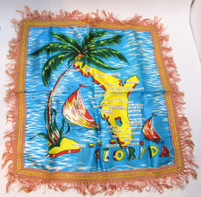New Vintage 1950's Florida 100% Rayon Japan Fringed Souvenir 16
