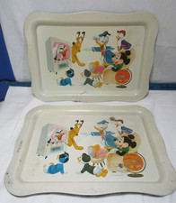 Pair of Vintage Walt Disney Wonderful World of Color Metal Lap Serving Trays picture