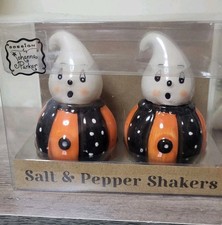 New Johanna Parker Halloween Salt and Pepper Shakers Set Ghost Pumpkins 2025 picture