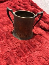 VTG Seamless Spun Copper Vessel Double Handled Securely Soldered Lovin Cup 4x4 picture
