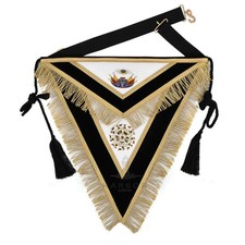 Masonic 32nd Degree Scottish Rite Apron Black Velvet Hand Embroidered AASR 32° picture