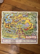 Vintage 1971 ORIGINAL Walt Disney World Magic Kingdom Map Opening Year 24x28 picture