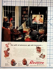 1950s Revere Eight Camera Projector Ad Family Home Movie Vintage Ephemera picture