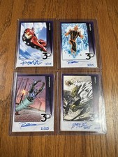 2015 UD Marvel 3D Autograph Lot of 4 /25 Iron Man Lizard Electro Whirlwind picture