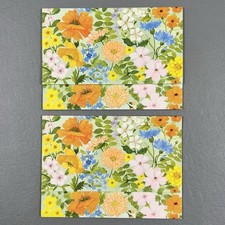 Vintage Lot Of Two Floral Fold A Note Cards Watercolor Style Dahlias Forget-Me picture