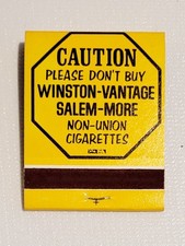 VTG 21 UNUSED MATCHBOOKS--CAUTION TOBACCO WORKERS UNION-WINSTON-SALEM-ETC. picture