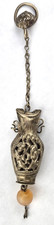 Antique Qing Dynasty Silver Needle Case or Fragrance Holder Vase Shape Carnelian picture