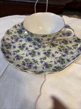 Lefton Violet Chintz Cup & Saucer 6359648 picture