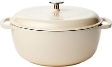 Enameled Cast Iron Covered Round Dutch Oven, 7.3-Quart, White picture