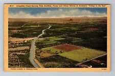 AZ-Arizona, Aerial Irrigation Canal Serving Date Gardens, Vintage Postcard picture
