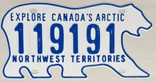 NORTHWEST TERRITORIES Polar Bear Canada License Plate NWT  - Steel #119191 picture