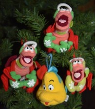 Lot of 4 Disney McDonalds Flounder Sebastian Plush Ornaments Little Mermaid Box picture