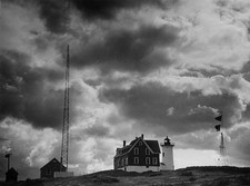 Threatening clouds a nor'easter gather skies over Nobska Ligh- Boston Old Photo picture
