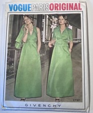 70s Vogue 2792 Givenchy Paris Original Pattern Halter Dress Jacket Sz 12 B34 FF picture