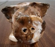 Studio Art Speckled Pig Ceramic Folk Pottery Stoneware Handmade Glazed 3.5