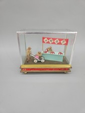 Vintage Chinese Maohou Hair Monkey Diorama Folk Art Figurine Glass Display Case picture