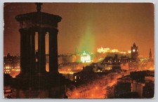 Edinburgh Scotland Calton Hill Night View 1974 Postcard picture