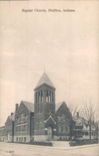 Bluffton, IN. 1900's Street View Of Baptist Church Bluffton, In. picture