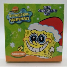 Spongebob Squarepants 2004 Funny 12 Pack Mini Christmas Ornament Set - VTG - NEW picture