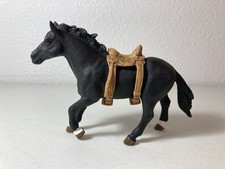Schleich - 2012 Black Stallion Horse Figure With Western Saddle picture