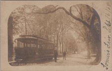 Main Street View Somers CT 1900s Trolley Overhead Lines RPPC Photo Postcard picture