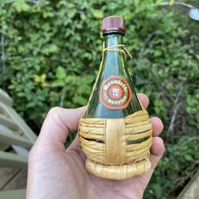 RUFFINO VTG Rosatello Wine BOTTLE EMPTY w Cap & RATTAN WRAP 1/10pt picture