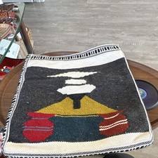 Peruvian Handmade Woven Textile Bag Black/White ethnic details picture