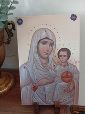 Exact reproduction of Virgin Mary of Jerusalem on canvas picture
