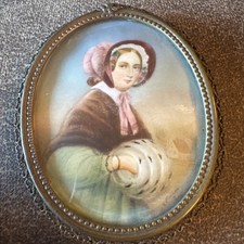 Vintage Miniature Portrait A Woman In Bonnet picture
