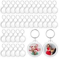 150 Clear Acrylic Photo Insert Keychains - Double-Sided Personalized Keyring picture
