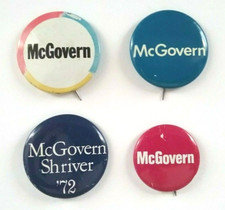 4 Vintage GEORGE MCGOVERN Presidential Campaign Political Pinback Buttons picture